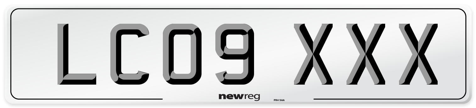LC09 XXX Number Plate from New Reg